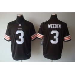 Nike Cleveland Browns 3 Brandon Weeden Brown Limited NFL Jersey