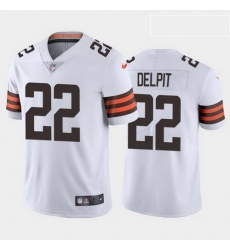 men grant delpit cleveland browns white vapor limited jersey 