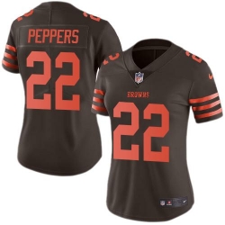 Nike Browns #22 Jabrill Peppers Brown Womens Stitched NFL Limited Rush Jersey