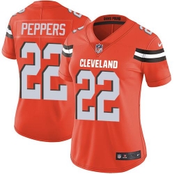 Nike Browns #22 Jabrill Peppers Orange Alternate Womens Stitched NFL Vapor Untouchable Limited Jersey