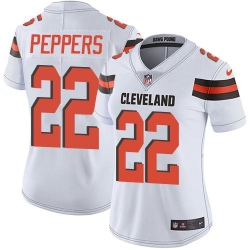 Nike Browns #22 Jabrill Peppers White Womens Stitched NFL Vapor Untouchable Limited Jersey