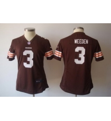 Women Nike NFL Cleveland Browns #3 Brandon Weeden Brown Jerseys