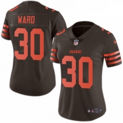 Womens Nike Cleveland Browns 30 Denzel Ward Limited Brown Rush Vapor Untouchable NFL Jersey