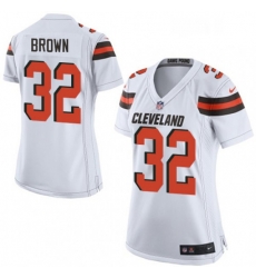 Womens Nike Cleveland Browns 32 Jim Brown Game White NFL Jersey