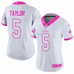 Womens Nike Cleveland Browns 5 Tyrod Taylor Limited WhitePink Rush Fashion NFL Jersey
