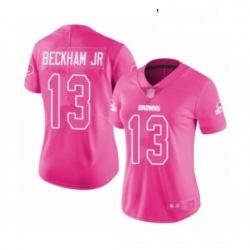 Womens Odell Beckham Jr Limited Pink Nike Jersey NFL Cleveland Browns 13 Rush Fashion