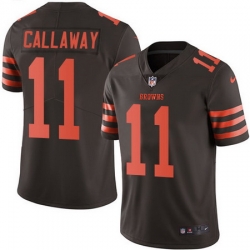 Browns 11 Antonio Callaway Brown Youth Stitched Football Limited Rush Jersey