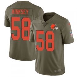 Youth Nike Browns #58 Christian Kirksey Olive Stitched NFL Limited 2017 Salute to Service Jersey