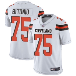 Youth Nike Browns 75 Joel Bitonio White Stitched NFL Vapor Untouchable Limited Jersey