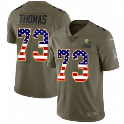 Youth Nike Cleveland Browns 73 Joe Thomas Limited OliveUSA Flag 2017 Salute to Service NFL Jersey