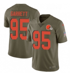 Youth Nike Cleveland Browns 95 Myles Garrett Limited Olive 2017 Salute to Service NFL Jersey