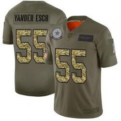 Cowboys 55 Leighton Vander Esch Olive Camo Men Stitched Football Limited 2019 Salute To Service Jersey