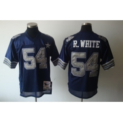 Dallas Cowboys 54 R.white 1984 Blue M&N Throwback Jerseys