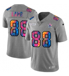 Dallas Cowboys 88 CeeDee Lamb Men Nike Multi Color 2020 NFL Crucial Catch NFL Jersey Greyheather