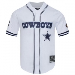 MEN NFL DALLAS COWBOYS LOGO CLASSIC MESH BUTTON UP SHIRT White