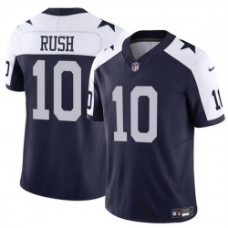 Men Dallas Cowboys 10 Cooper Rush Navy White Thanksgiving Vapor Untouchable Limited Stitched Football Jersey