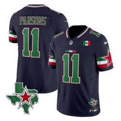 Men Dallas Cowboys 11 Micah Parsons 2024 Mexico Navy F U S E  Stitched Football Jersey