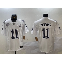 Men Dallas Cowboys 11 Micah Parsons 2024 White F U S E  With Established In 1960 Patch Stitched Football Jersey 2