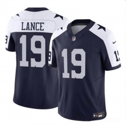 Men Dallas Cowboys 19 Trey Lance Navy White 2023 F U S E Vapor Untouchable Limited Stitched Football Jersey