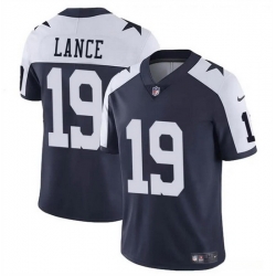 Men Dallas Cowboys 19 Trey Lance Navy White Thanksgiving Vapor Untouchable Limited Stitched Football Jersey