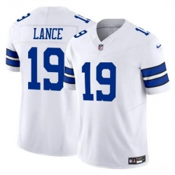 Men Dallas Cowboys 19 Trey Lance White 2023 F U S E Vapor Untouchable Limited Stitched Football JerseyS