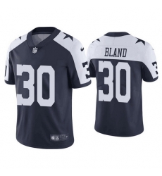 Men Dallas Cowboys 30 DaRon Bland White Navy Vapor Limited Stitched Jersey