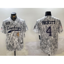 Men Dallas Cowboys 4 Dak Prescott 2024 Arctic Camo Salute To Service Stitched Baseball Jersey 6