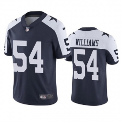 Men Dallas Cowboys 54 Sam Williams White Navy Thanksgiving Vapor Limited Stitched Jersey