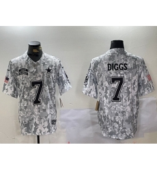 Men Dallas Cowboys 7 Trevon Diggs 2024 F U S E Arctic Camo Salute To Service Limited Stitched Football Jersey