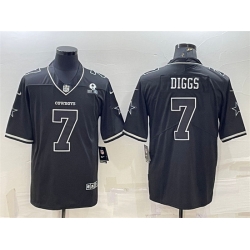 Men Dallas Cowboys 7 Trevon Diggs Black With 1960 Patch Limited Stitched Football Jersey