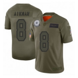 Men Dallas Cowboys 8 Troy Aikman Limited Camo 2019 Salute to Service Football Jersey