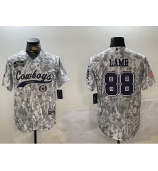 Men Dallas Cowboys 88 CeeDee Lamb 2024 Arctic Camo Salute To Service Stitched Baseball Jersey 6