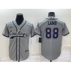 Men Dallas Cowboys 88 CeeDee Lamb Grey Cool Base Stitched Baseball Jersey