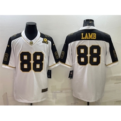 Men Dallas Cowboys 88 CeeDee Lamb White Gold Edition With 1960 Patch Limited Stitched Football Jersey