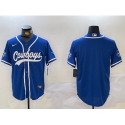 Men Dallas Cowboys Blank Royal With Patch Cool Base Stitched Baseball Jersey