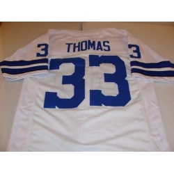 Men Dallas Cowboys Duane Thomas #33 White Throwback Stitched Jersey