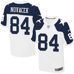 Men Nike Cowboys #84 Jay Novacek White Throwback Alternate NFL Elite Jersey