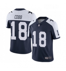 Mens Dallas Cowboys 18 Randall Cobb Navy Blue Throwback Alternate Vapor Untouchable Limited Player Football Jersey