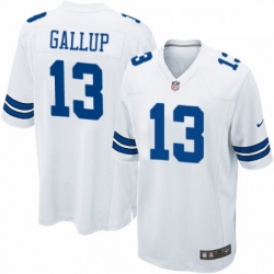 Mens Nike Dallas Cowboys 13 Michael Gallup Game White NFL Jersey