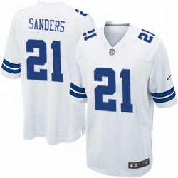 Mens Nike Dallas Cowboys 21 Deion Sanders Game White NFL Jersey