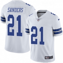 Mens Nike Dallas Cowboys 21 Deion Sanders White Vapor Untouchable Limited Player NFL Jersey