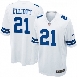 Mens Nike Dallas Cowboys 21 Ezekiel Elliott Game White NFL Jersey