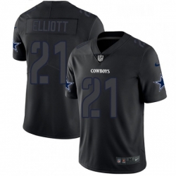 Mens Nike Dallas Cowboys 21 Ezekiel Elliott Limited Black Rush Impact NFL Jersey