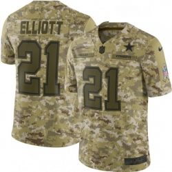 Mens Nike Dallas Cowboys 21 Ezekiel Elliott Limited Camo 2018 Salute to Service NFL Jersey