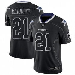 Mens Nike Dallas Cowboys 21 Ezekiel Elliott Limited Lights Out Black Rush NFL Jersey