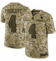 Mens Nike Dallas Cowboys 4 Dak Prescott Limited Camo 2018 Salute to Service NFL Jersey