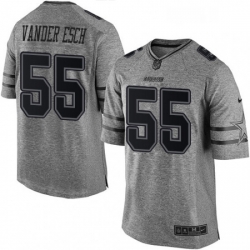 Mens Nike Dallas Cowboys 55 Leighton Vander Esch Limited Gray Gridiron NFL Jersey