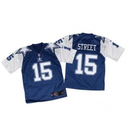 Nike Cowboys #15 Devin Street Navy BlueWhite Throwback Mens Stitched NFL Elite Jersey