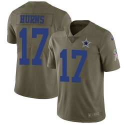 Nike Cowboys #17 Allen Hurns Olive Mens Stitched NFL Limited 2017 Salute To Service Jersey