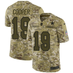 Nike Cowboys #19 Amari Cooper Camo Men Stitched NFL Limited 2018 Salute To Service Jersey